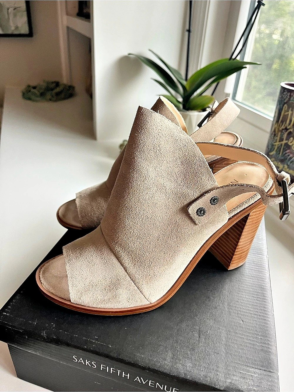 Nine West Suede Slingback Bootie Heels